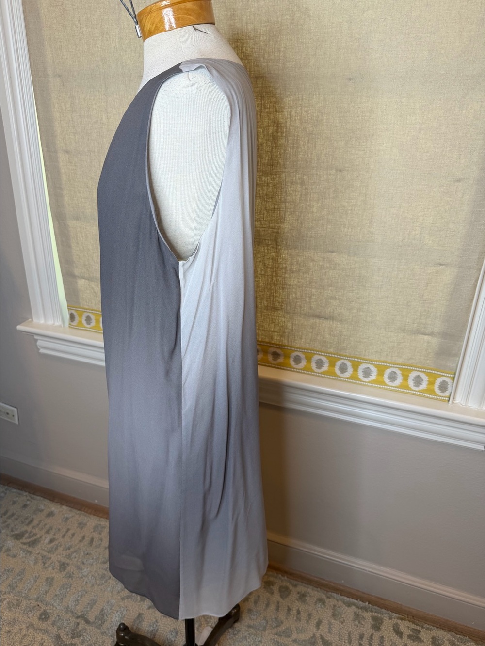 Eileen Fisher 100% Silk Ombré Gray Sleeveless Dress – XL - Picture 4 of 4